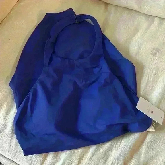 Andie Swim The Luzon One Piece Blue Halter Neck Bathing Suit - Picture 3 of 5